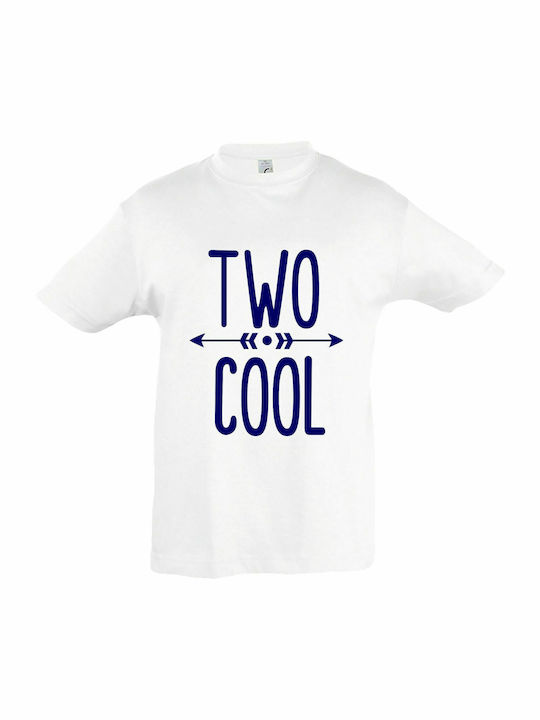 Παιδικό T-shirt Κοντομάνικο Λευκό Two Cool