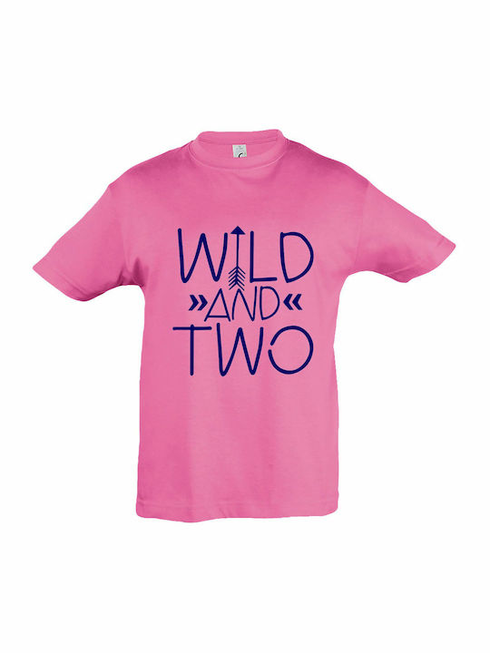 Παιδικό T-shirt Κοντομάνικο Ροζ Wild And Two