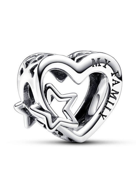 Pandora Openwork Family Heart & Star Charm in Silver
