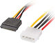 Lanberg 4-Pin Molex / 15-Pin Sata - 4-Pin Molex / 2x 15-Pin Sata / 15-Pin Sata Cable 4m Πολύχρωμο