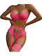 Beautiful Women's Lingerie Straight Banded Banded Banded String Pink S