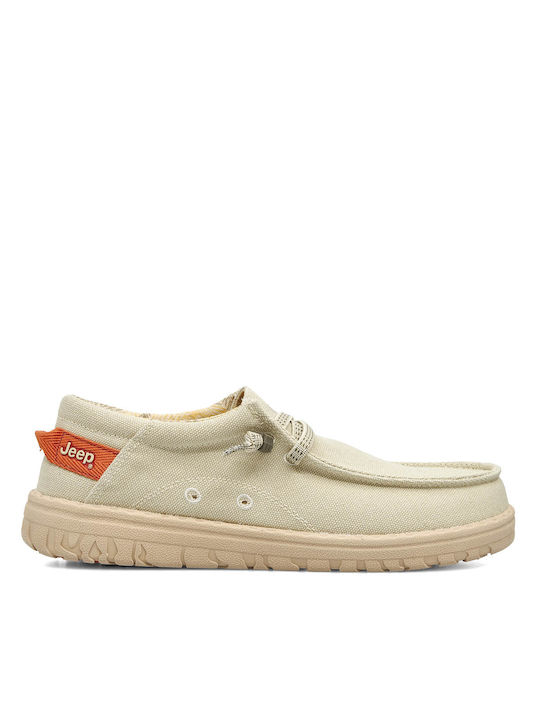 Jeep Ανδρικα Sneakers-samoa Wallabee-casual-extra Light-anatomika-extra Soft/comfort-memory-foam- Μπεζ Canvas