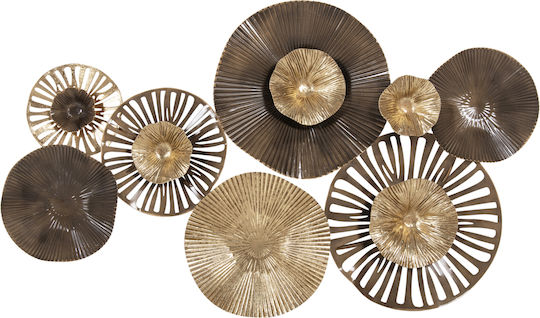 HomeMarkt Decorațiune Geometrică Pentru Perete Maro Din Metal 83x48cm