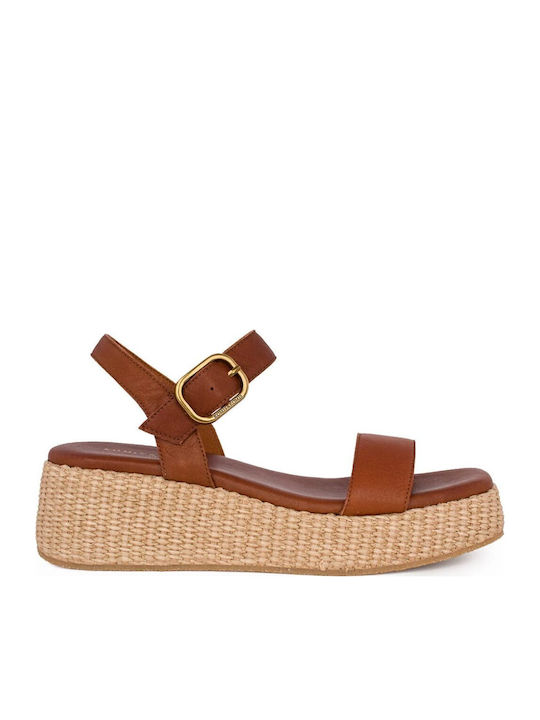 Damenplattformen Tabac Braun