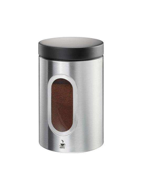 Gefu Vase Coffee with Lid made of Stainless Steel Black 11cm