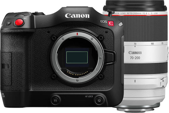 Canon Βιντεοκάμερα EOS C70 + RF 70-200 mm f2.8L IS 4K DCI @ 120fps Αισθητήρας CMOS Αποθήκευση σε Κάρτα Μνήμης με Οθόνη Αφής 3.5" και HDMI