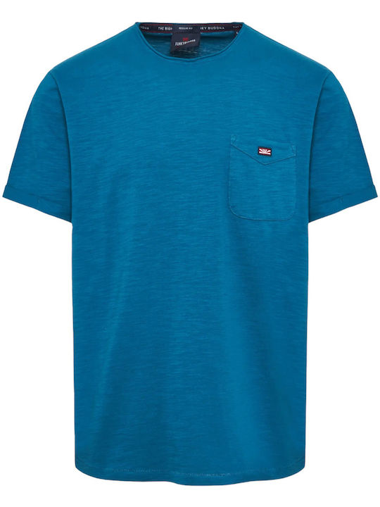 Funky Buddha M Basic T-shirt - Fbm00900504-deep Teal Blue