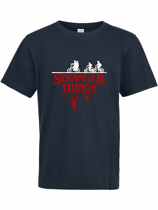 Kids T-shirt French Navy Stranger Things, Upside Down