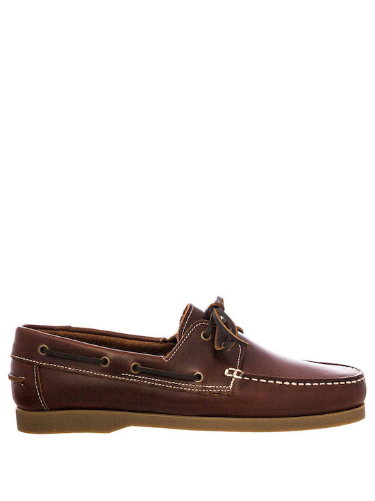 Men's Boat Shoes W1884 Cognac Leather Tsoumpas