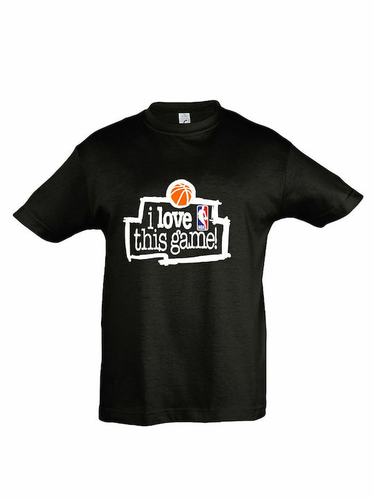 Παιδικό T-shirt Κοντομάνικο Black I Love This Game, Basketball Nba