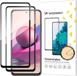 Tempered Glass Screen Protector Wozinsky, 2pcs, Full Coverage, Compatible With Case, For Xiaomi Redmi Note 10, Redmi Note 10s, Redmi Note 11 Global, Redmi Note 11s Global Black