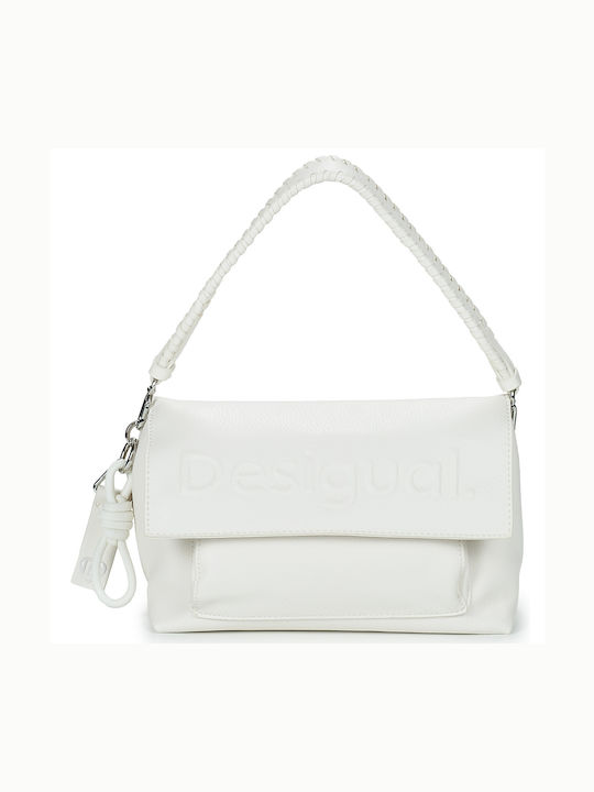 Desigual Half Logo Women's Bag Shoulder White