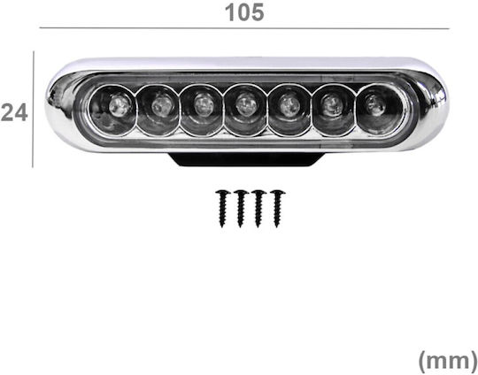 DLAA Ορθογώνιος Προβολέας Αυτοκινήτου LED 12V 10.5cm με Μπλε Φωτισμό 1τμχ