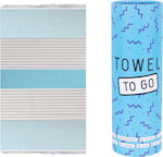 Towel To Go Beach Towel Cotton Light Blue 100x180cm.