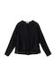Philosophy Γυναικειο Πουκαμισο Linen Cropped Shirt Ss24-sh7173 Black
