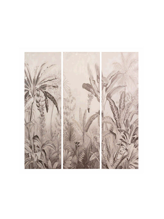 Tropical Τρίπτυχος Πίνακας σε Καμβά 90x190cm