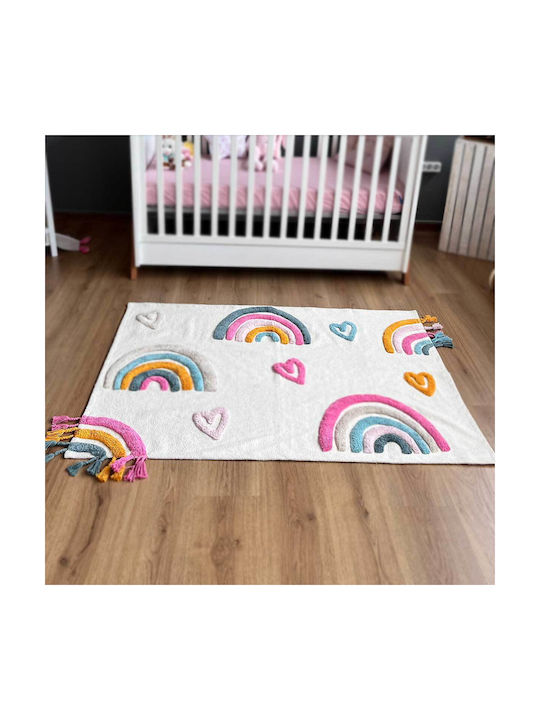 Baby Bliss Παιδικό Χαλί Βαμβακερό Πολύχρωμο 100x140cm