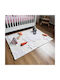 Baby Bliss Παιδικό Χαλί Αστέρια Βαμβακερό Λευκό 100x140cm