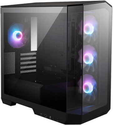 MSI MAG Pano M100R Gaming Micro Tower Computer Case with Window Panel Black