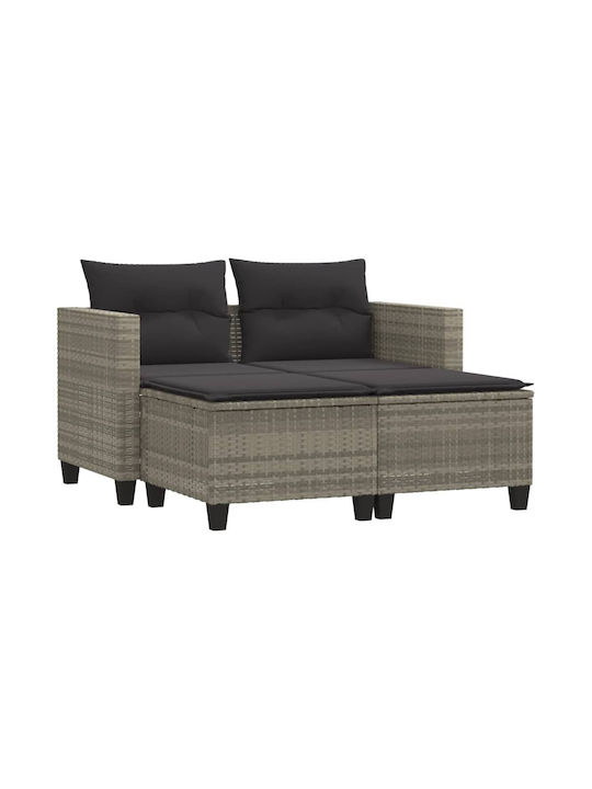 Two-Seater Sofa Outdoor Rattan with Pillows