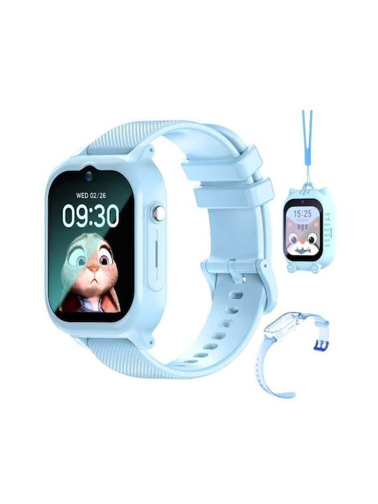Awei Kinder-Digitaluhr mit GPS und Kautschuk/Plastikarmband Hellblau