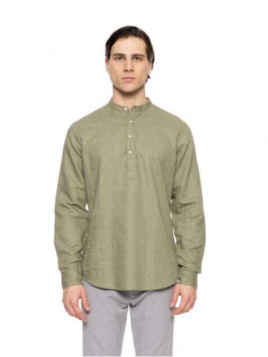 Smart Fashion Men's Linen Shirts Mao Yaka 51-203-003 Green