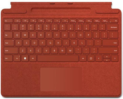 Microsoft Surface Pro Signature Tastatur mit Touchpad für Tablet Englisch UK Poppy Red