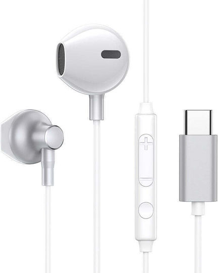 Joyroom JR-EC03 In-ear Handsfree Ακουστικά με Βύσμα USB-C Γκρι