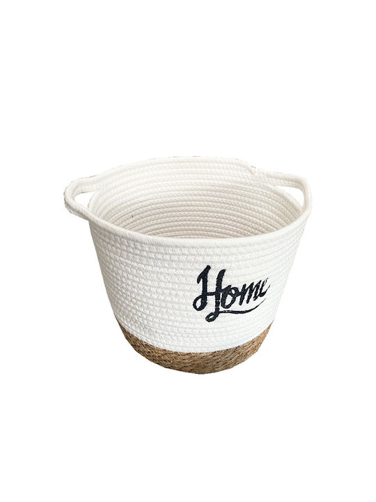 TnS Καλάθι Αποθήκευσης Bamboo Λευκό 27.5x23.5x14.5cm
