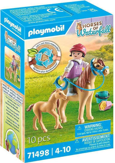 Playmobil Pferde des Wasserfalls Kind mit Pferd und Fohlen für 4-10 Jahre