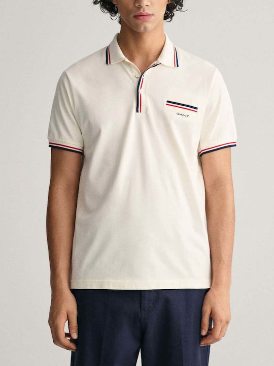 Gant Herren Shirt Polo Weiß