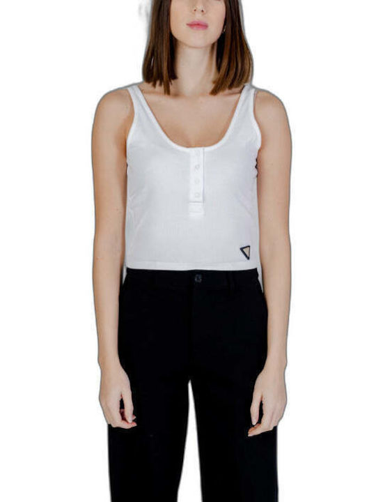 Guess Women's Athletic Blouse Sleeveless White