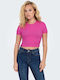 Only Damen Crop Top Fuchsie