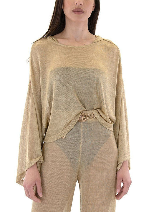 Zoya Damen Bluse mit Kapuze Gold