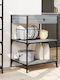 vidaXL Wooden Kitchen Rack 4 Tiers Gray 60x48x89.5cm