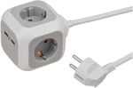 Brennenstuhl PowerCube 4 Steckdosen mit Kabel 1.4m Gray