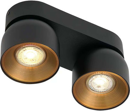 Nordlux Διπλό Σποτ με Ντουί GU10 σε Μαύρο Χρώμα Nordlux Διπλό Σποτ με Ντουί GU10 σε Μαύρο Χρώμα