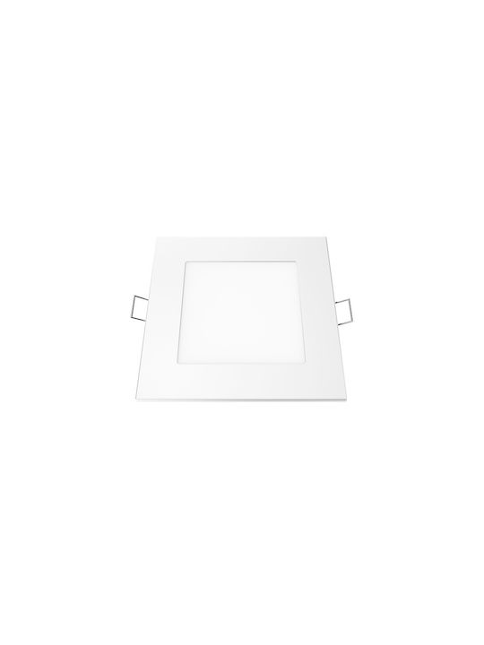 Aca Τετράγωνο Χωνευτό Σποτ με Ενσωματωμένο LED και Φυσικό Λευκό Φως σε Λευκό χρώμα 11.8x11.8cm