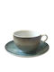 Cryspo Trio 'la Palma' Set of Cups Tea Porcelain Blue 250ml 6pcs