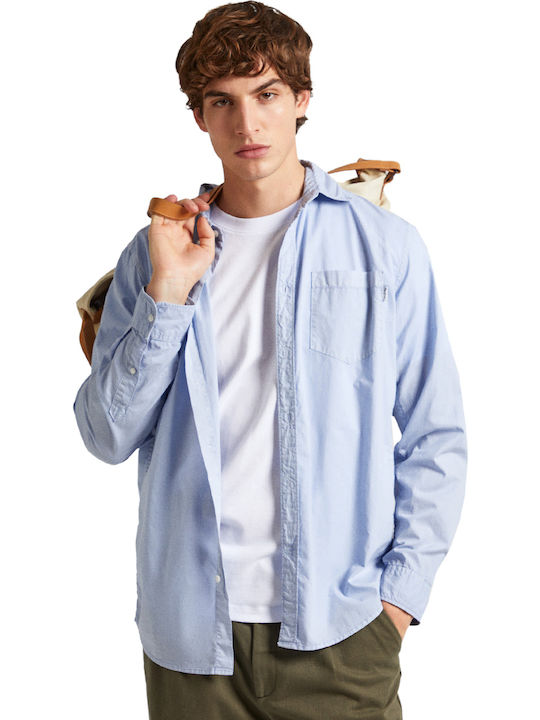 Pepe Jeans Cotton Men's Shirt in Regular Fit Blue