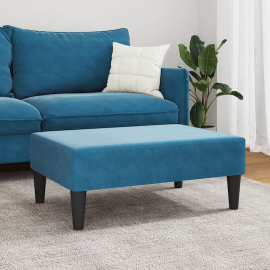 Samt Fußhocker Blau 77x55x31cm