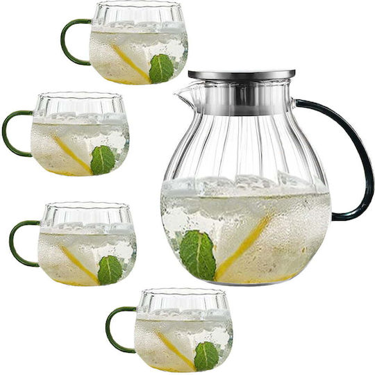 Quasar Set Ceai Cu Filtru Sticlă 1600ml 5 Bucăți