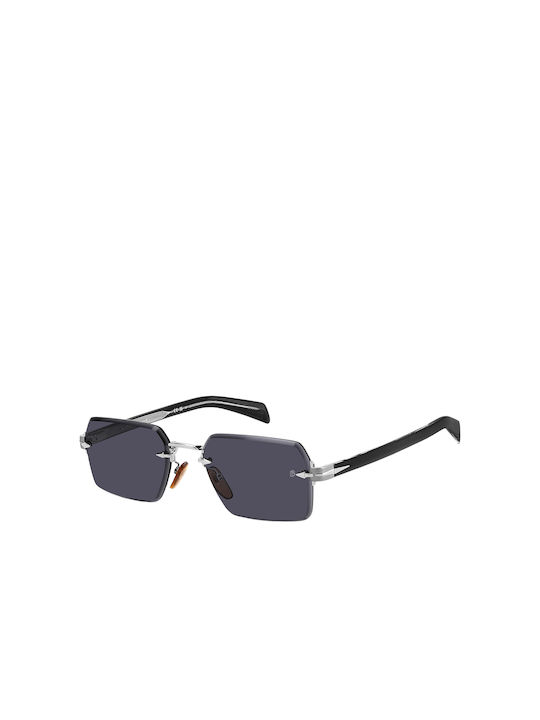 David Beckham Men's Sunglasses with Silver Metal Frame and Gray Lens DB 7109/S 85K/IR