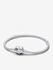 Pandora Women's Chain Bracelet with Heart Design in Silver