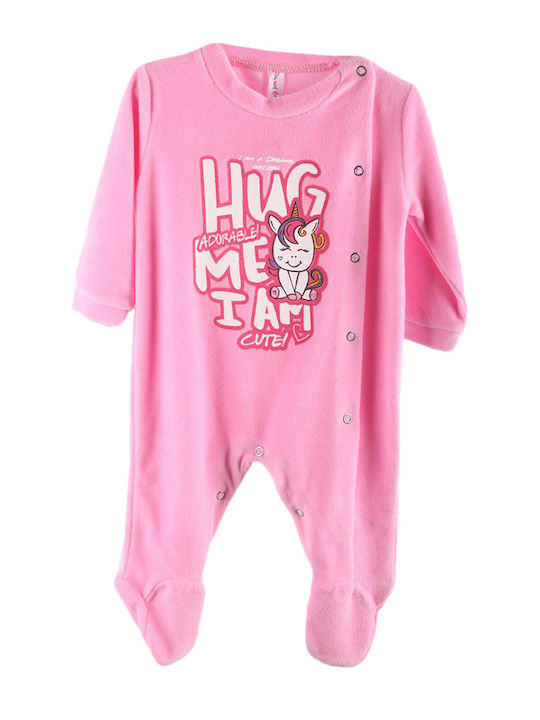 Dreams by Joyce Einhorn Baby-Strampler Samt Rosa