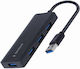 Gembird USB-Hub 4 Anschlüsse USB 3.0 mit USB-A Anschluss