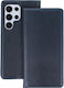 smart magneto Book Silicone / Leather / Fabric Navy Blue (Motorola Edge 30)