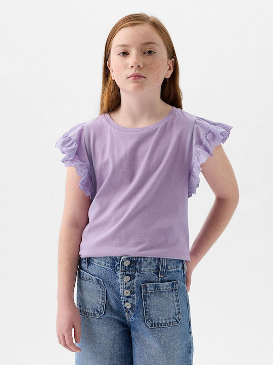 GAP Kids Blouse Short Sleeve Purple