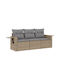 vidaXL Outdoor Sofa Rattan with Cushions 55x55x69cm