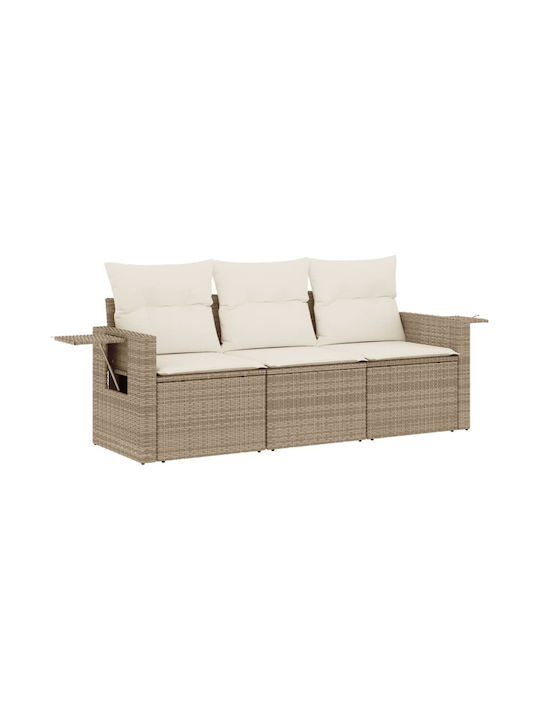 vidaXL Outdoor Sofa Tree-Seater Rattan with Cus...